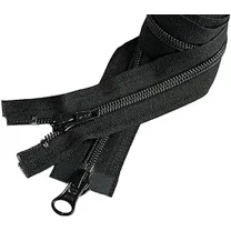 2pcs 36" Jacket Zipper YKK #5 Nylon Coil Two-Way Separating Zipper - Made in USA (Black - 580)