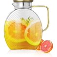 thumbnail image 1 of fafa-Glass Pitcher with Lid and Spout, 2.5 Liter 84oz Hot and Cold Water Carafe, Borosilicate Glass Water Container, Large Iced Tea Jug for Fridge, Water Jug for Coffee, Tea, Juice and Beverage, 1 of 4