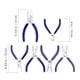 thumbnail image 3 of Juego de alicates para joyería WORKPRO de 7 piezas con funda de transporte, color azul, 3 of 9