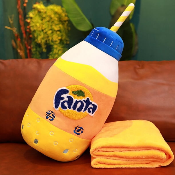 Cojín trasero de felpa de dibujos animados simulación 3D clics satisfechos divertido Sprite Cola Fanta Soda suave mantecoso mejor regalo 50cm zhangyuxiang LED