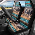 thumbnail image 2 of ZIATUBLE Aztec Tribal Horse Car Seat Covers Sets Soft Front Auto Seat Cover 2 Pcs Fit for Cars Sedan SUV Easy to Install Vehicle Protector Bucket Seat Cover Car Accessories for Interior Decor, 2 of 7