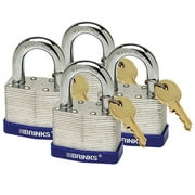 Brinks Steel Padlock, 4-Pack