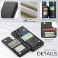 thumbnail image 4 of for Samsung Galaxy S21 FE Premium PU Leather Back Case, Multiple Card Slots Design, Double Magnetic Clasp Study Kickstand RFID Blocking Classic Phone Cover for Samsung Galaxy S21 FE, Black, 4 of 9