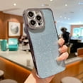 thumbnail image 2 of Compatible with iPhone 14 Pro Max Case Glitter Sparkly Luxury Plating Bumper Transparent Cover Camera Lens Protection Shockproof Protective Case for iPhone 14 Pro Max 5G (6.7 inch) (Blue), 2 of 12