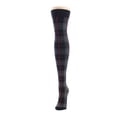 thumbnail image 2 of MeMoi Famous Tartan Plaid Over The Knee Warm Socks - Womens - Female, One Size, Black, 2 of 5