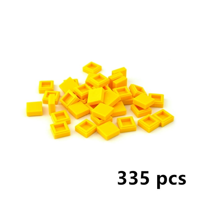 335pcs DIY Building Blocks Figure Bricks Smooth 1x1 ColorFul Educational Creative Size Compatible all brand Toys for Children yellow 335pcs