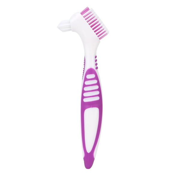 Dioche Toothbrush, 2pcs Double-Sided Oral Care Denture Cleaning Brush Portable Denture Clean Brushes For Household Effective Cleaning Dentures