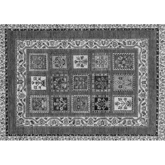 Ahgly Company Indoor Rectangle Abstract Gray Modern Area Rugs, 5' x 8'