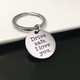 thumbnail image 3 of Drive Safe I Love You Key Chain Truck Driver Safe I Gift Sweet Gift Round Keychain Stainless Steel Keyring, 3 of 9
