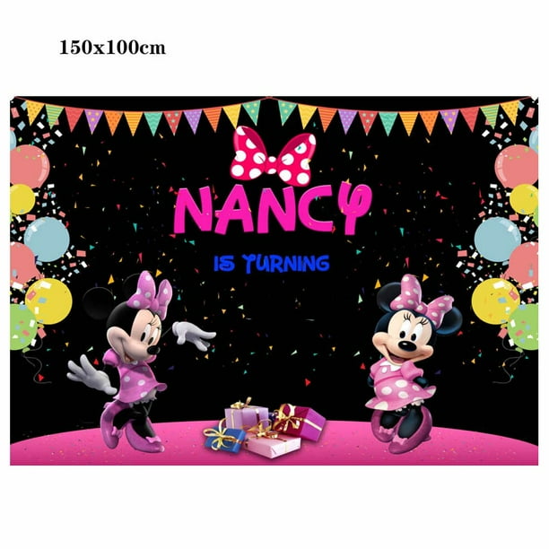 Disney-Fondo de vinilo de Mickey Mouse para fiesta de Cumpleaños de Niños, paño de pared de Minnie Mouse, decoración para Baby Shower