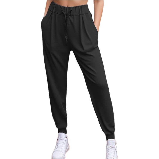 Womens Cargo Pants With Pockets Jogging Pants With Drawstring Pockets Suitable Casual Exercise Jogging Women’S Pants Black XL