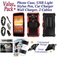 thumbnail image 1 of Value Pack + for 6" Motorola moto E5 + Plus E5 SUPRA Case Belt Clip Holster Phone Case 2 Kick stand Hybrid Shockproof Armor Impact Bumper Cover Red, 1 of 4