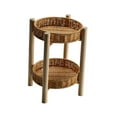thumbnail image 3 of Rattan Vegetable Storage Serving Basket Storage Baskets Bin Rattan Storage Tray Rustic Rattan Bread Baskets for Onions Snack Patio Kitchen 18×4×28cm 2 Tire, 3 of 8