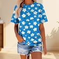 thumbnail image 2 of MEICHEN Women's Casual Printed Round Neck Top Short Sleeved T Shirt Summer Fashion Clothing for Women, 2 of 4