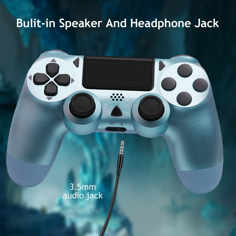 Wireless Controller for P4 Remote Game Joystick Compatible with P 4 P 4 Slim P 4 Pro PC Titanium Blue