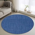 thumbnail image 2 of Navy Blue Large Area Rugs for Bedroom Living Room, Soft Non Slip Carpet Bedside Rug, Vintage Country Monochrome Farmhouse Round Floor Cover Kitchen Accent Rug 3' for Dining Room/Office, 2 of 9
