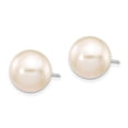thumbnail image 2 of Primal Gold 14 Karat White Gold 10-11mm White Round Freshwater Cultured Pearl Stud Earrings, 2 of 3