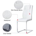 thumbnail image 6 of Modern Dining Chairs with PU Leather Padded Seat Dining Living Room Chairs, Upholstered Chair with Metal Legs, Design for Kitchen, Living, Bedroom, Dining Room Side Chairs Set of 4 (White+PU ), 6 of 9