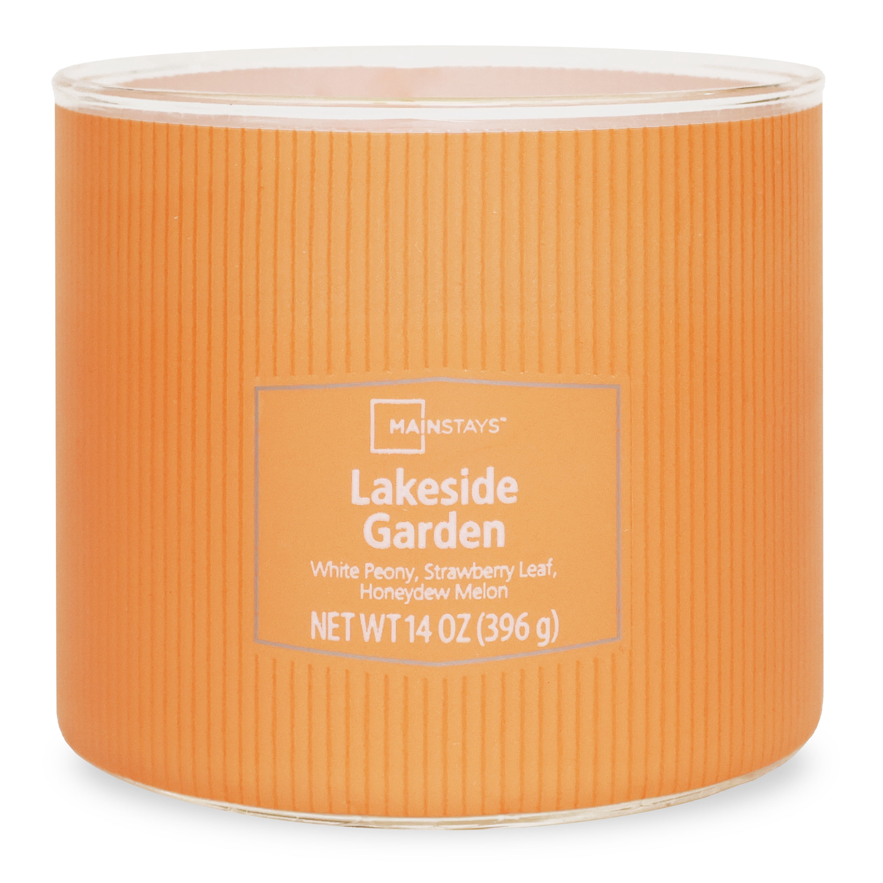 Mainstays 3-Wick Textured Wrapped Candle Lakeside Garden Fragrance, 14oz