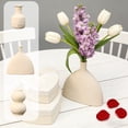 thumbnail image 7 of Ceramic Vase, Modern Home Décor Geometric Flower Bouquet Ceramic Vase Cream Colored Ornaments Living Room Desktop Table Display Decorations, Faux Floral Vases, 7 of 7