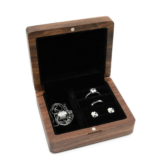 WE-POLUJ Men's Jewelry Box Small Storage Boxes for Ideal Gift for Husband Boyfriend Wood Jewellery for Case Mini Wooden Organizer