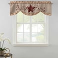 thumbnail image 2 of Tie Up Valances for Windows, Texas Star Vintage Adjustable Valance Curtains Window Treatment for Living Room/Bedroom, Brown Checkered Berry Farmhouse Rod Pocket Kitchen Curtains & Drapes 42x12 Inch, 2 of 9