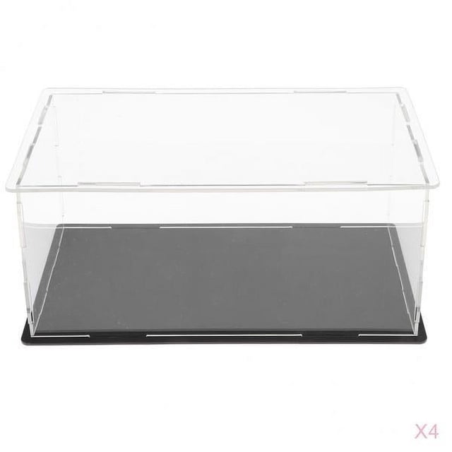 4PCS Caja de Exhibición de Acrílico Transparente Sunnimix Vitrina A Prueba de Polvo 20x12x9cm