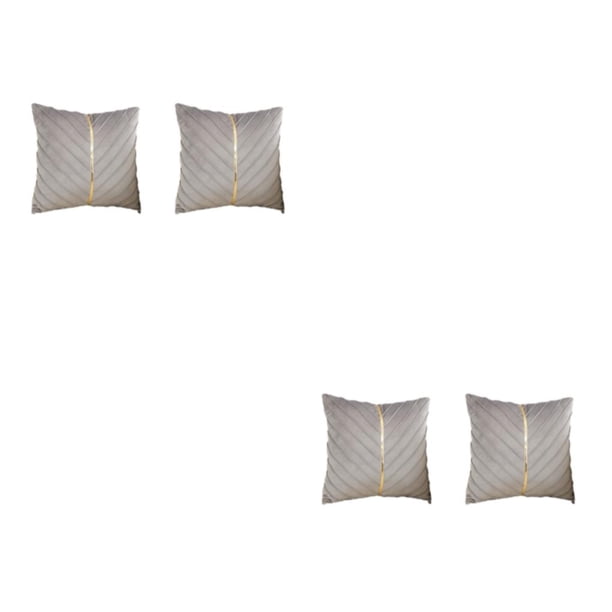 Cateissary Funda de cojín de terciopelo elegante y agradable para la piel, 2 piezas, hilo cuidadosamente dispuesto con rayas doradas Type5 NO5