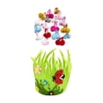 thumbnail image 4 of Precioso adorno de canasta de Pascua con 12 conejitos, contenedor de dulces, golosinas y bolsa de regalo. Patrón de mariquita, 4 of 9