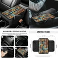 thumbnail image 5 of Yuyamidu Brown Aztec Auto Front Seats Cover Set of 12 Sunflower Steering Wheel Cover Seatbelt Pads Center Console Cover Trash Bin Sunglass Holder Rearview Mirror Cover Cup Holder Keychain Car Decor, 5 of 7