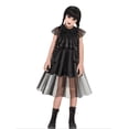 thumbnail image 2 of Addams Wednesday Dress for Girls Little Black Dress Halloween Fancy-Dress, 2 of 6