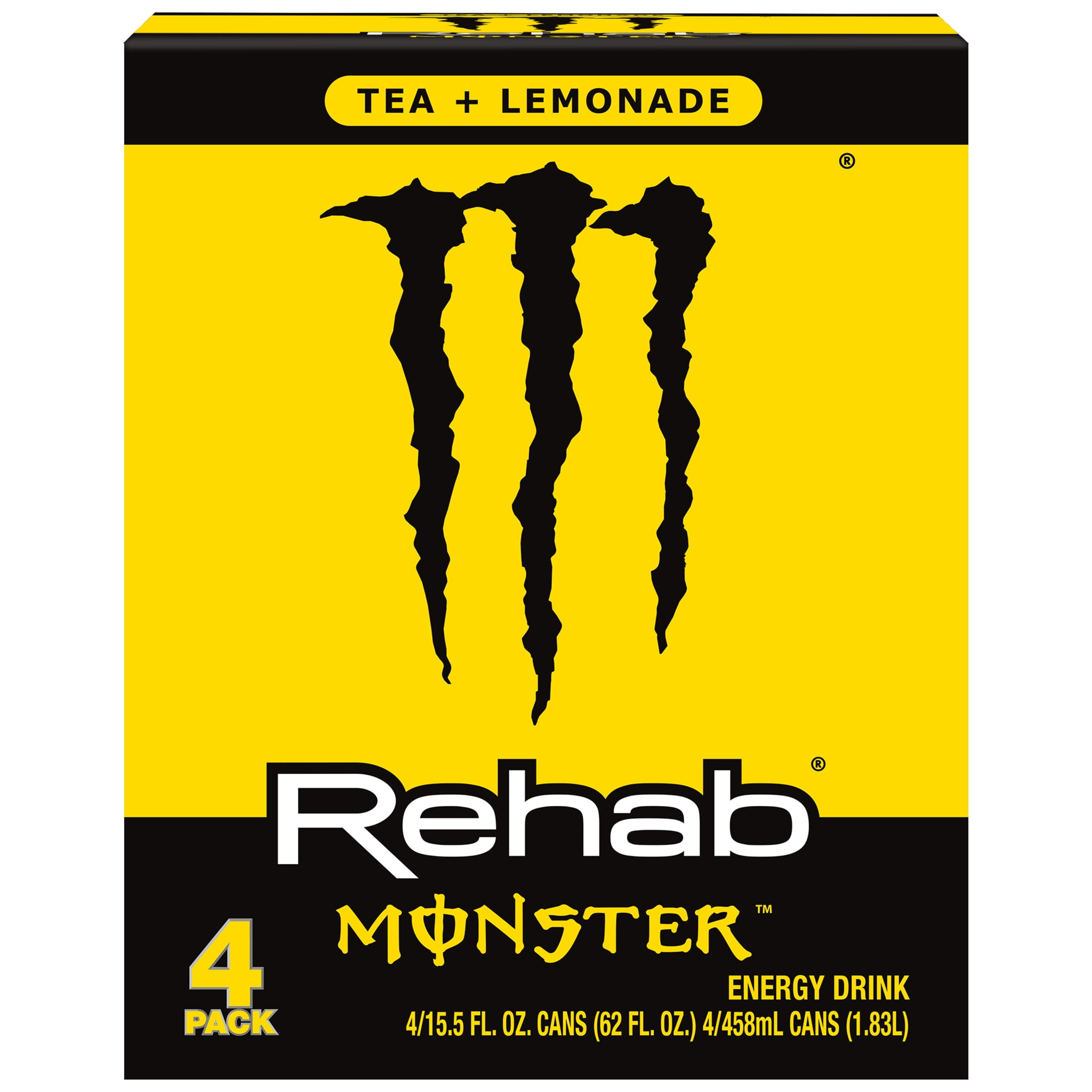 Monster Energy, Rehab Lemonade, Rehab Tea + Lemonade, 15.5 oz, 4 Pack