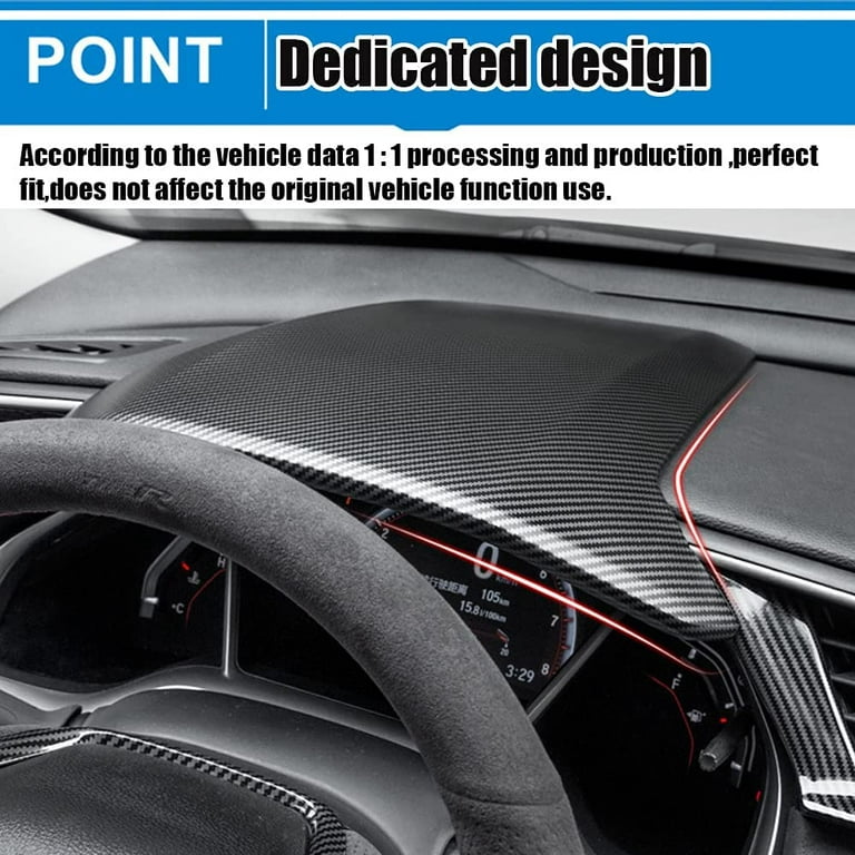 Xinrsheag ABS Plastic Dashboard Cover,Dash Cover Custom, Interior  accessories Decaration Sticker 1Pcs/Set(Carbon Fiber Style) for Honda 10th  Civic(2016 2017 2018 2019 2020) Civic Hatchback/Type R 