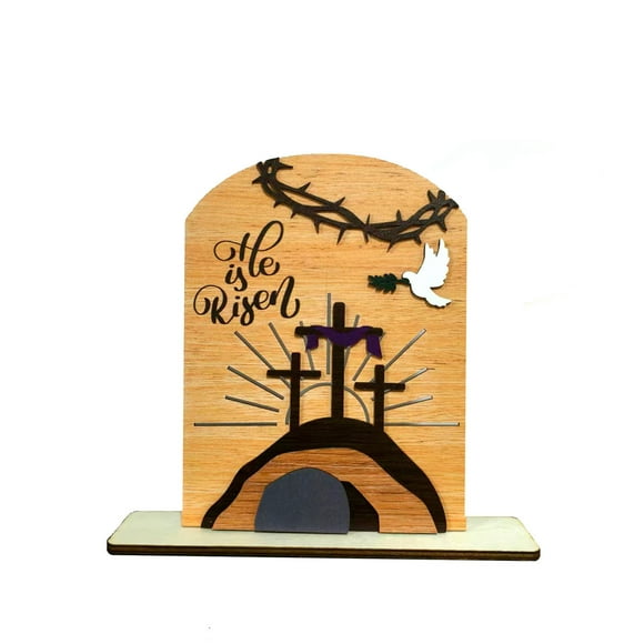 Lksixu Easter Decorations Easter Resurrection Scene Empty Tomb Table Decorations Indoor Catholic Religious Easter Gifts Decor Easter Ornaments Spring Decor for Party Holiday