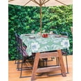thumbnail image 3 of Outdoor Tablecloth with Umbrella Hole and Zipper 60 x 102 Inch Vintage Floral Pattern Light Green Table Cover for Rectangular Tables Waterproof Tabletop Collection for Patio Garden Picnic Camping, 3 of 6