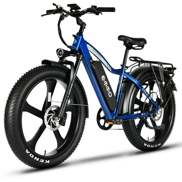 EMMO E-Wild Pro Electric Bike Fat Tire 750W 48V 748Wh - Hydraulic Brakes, All-Terrain Performance - Blue