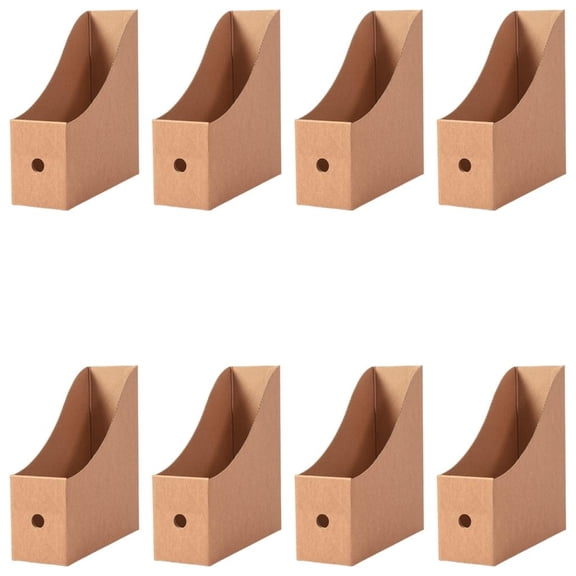 8 Pcs File Holders Cardboard Box Document Organiser Magazine Rack for Office