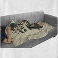 thumbnail image 6 of Motorcycle Soft Flannel Fleece Blanket, Vintage Detailed Chopper Design with Bike Club Lettering on Beige Backdrop, Cozy Plush for Indoor and Outdoor Use, 50" x 70", Beige and Black, by Ambesonne, 6 of 6