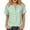 Mint Green #006, variant on Women's Short Sleeve Henley Shirt Button Front Pocketed Blouse Loose Fit Casual Tops for Work Daily Wear with Pocket, L