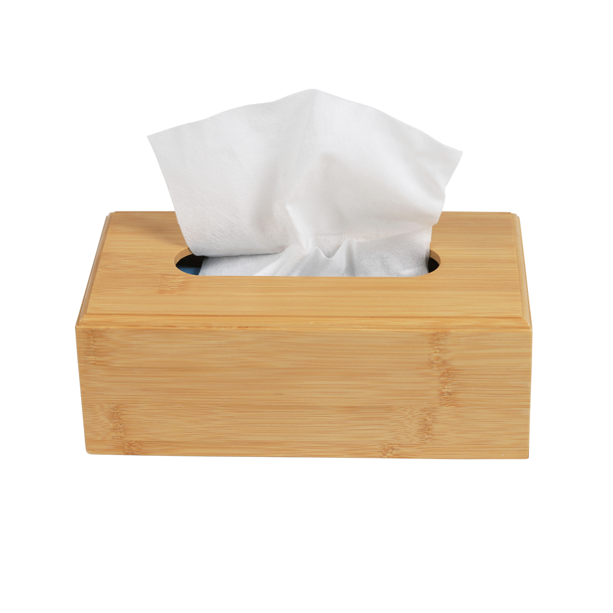 Bamboo Tissue Box Cover Rectangular Facial Tissue Holder for Office