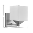 thumbnail image 2 of Sunlite Modern Square Vanity Light Fixture, Frosted Glass Shade, Medium Base (E26) Socket, Standard A19 (60W Max), Brushed Nickel, 2 of 5