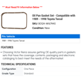 thumbnail image 2 of Oil Pan Gasket Set - Compatible with 1989 - 1998 Toyota Tercel 1990 1991 1992 1993 1994 1995 1996 1997, 2 of 2