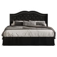 thumbnail image 3 of Home Design Bruce Queen Tufted Upholstered Platform Bed Frame with Wingback Headboard and Nailhead Trim, Black, Easy Assembly, 3 of 5