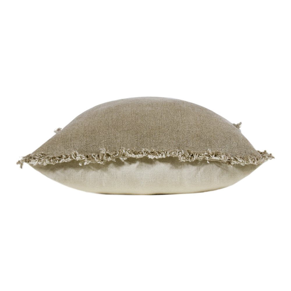 LR Home Estate Linen Poly Filled Pillow in Tan/Ivory, 20" x 20"