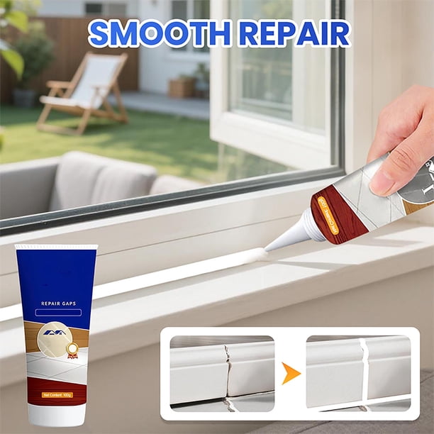 Relleno de pared y azulejos impermeables multiusos | Multicolor 100g | Reparación de grietas, resistente al moho, inodoro, fácil de aplicar, sin retráctil, sellador flexible para reformas del hogar