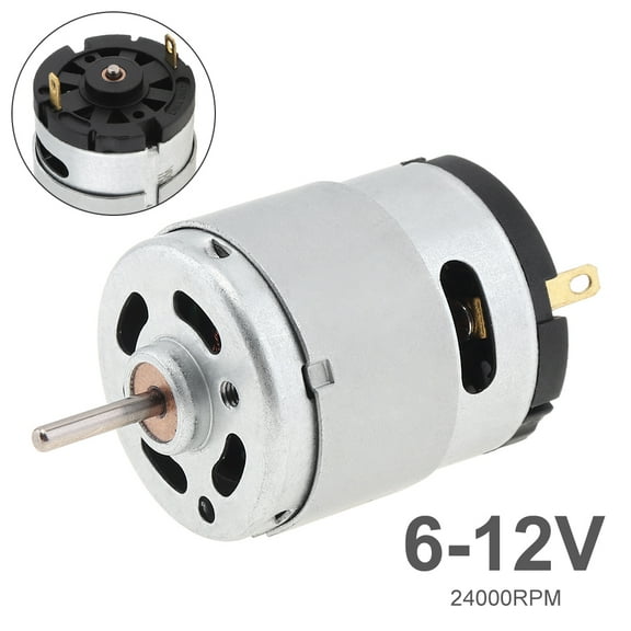 RS360 DC Motor 6-12V 24000RPM High Speed Micro Motor for DIY Toys / Hair Dryer / Appliances with Shield Ring