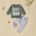thumbnail image 2 of Towmus Toddler Baby Boy Fall Outfit Mama's Boy Letter Graphic Sweatshirt Top Elastic Pants Set Cute 2pcs Winter Clothes, 2 of 7