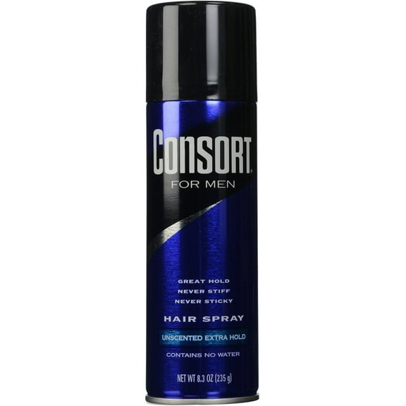 Consort For Men Hair Spray Aerosol Unscented Extra Hold 8.30 oz (Pack of 3)
