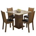thumbnail image 1 of Juego de Comedor Mesa con Tablero de Vidrio 4 Sillas Marrón/Crema/Negro Perla Madesa, 1 of 10