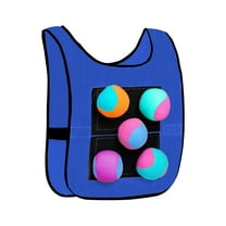 Adults Stick Ball Vest Ball Game Sticky Target Ball Vest Outdoor Game Props with 5 pcs Soft Fleece Balls Safe for Indoor and Outdoor Playing